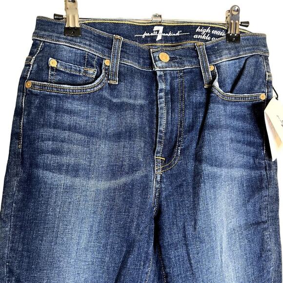 7 For All Mankind Ankle Gwenevere Jeans Women 23 x 32 Denim 5 Pocket High Waist - Picture 11 of 15